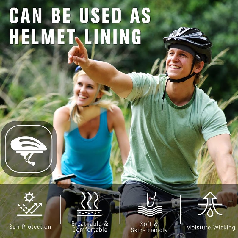 YANIKY Skull Cap Helmet Liners for Men- Soft Elastic Cycling Cap Motorcycle Skull Cap Beanie Wicking Cap Bicycle Running Hats - Image 4